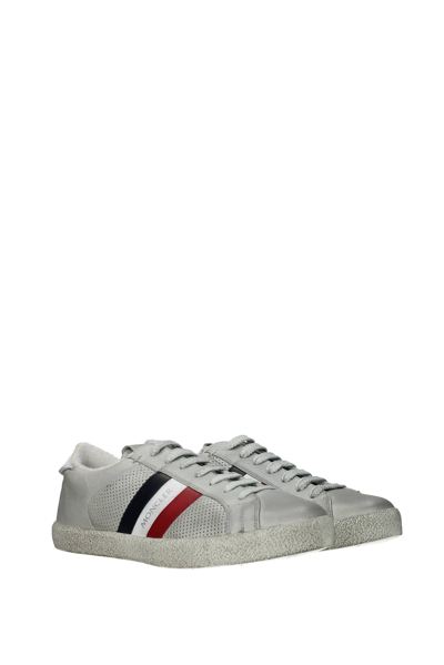 Shop Moncler Sneakers Ryegrass Leather In Gray