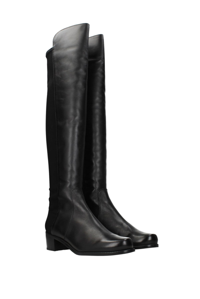 Shop Stuart Weitzman Boots Reserve Leather In Black