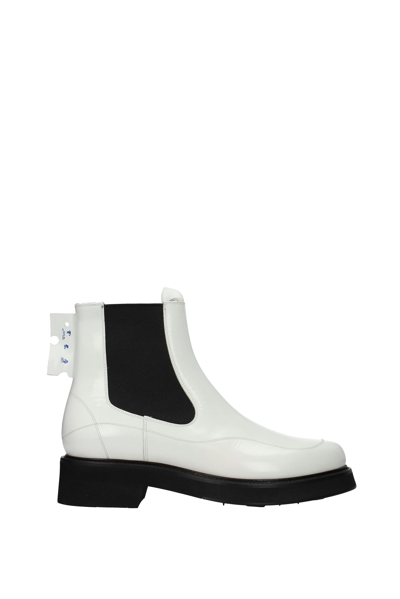 Shop Off-white Ankle Boots Chelsea Leather In White