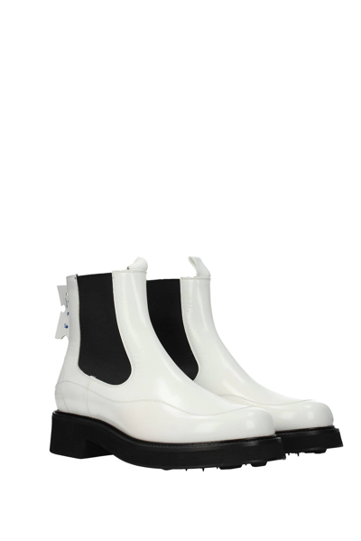 Shop Off-white Ankle Boots Chelsea Leather In White