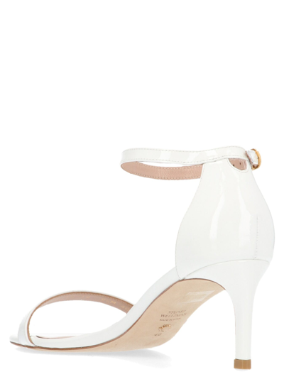 Shop Stuart Weitzman 'nunaked Straight' Sandals In White