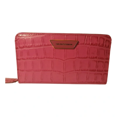 Pre-owned Emporio Armani Leather Wallet In Pink