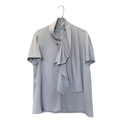 Pre-owned Prada Silk Blouse In Grey