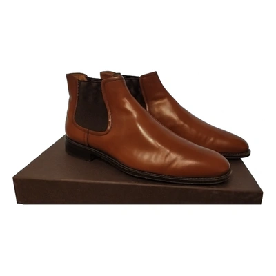 Pre-owned Church's Leather Ankle Boots In Camel