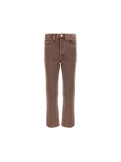 Shop Re/done Redone 70s Stove Jeans In Washed Chocolate