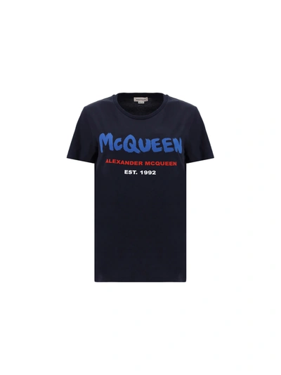 Shop Alexander Mcqueen T-shirt In Navy/multi