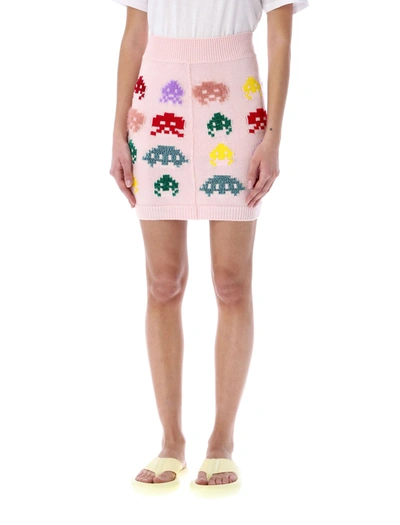 Shop Stella Mccartney Game On Knit Mini Skirt In Pink
