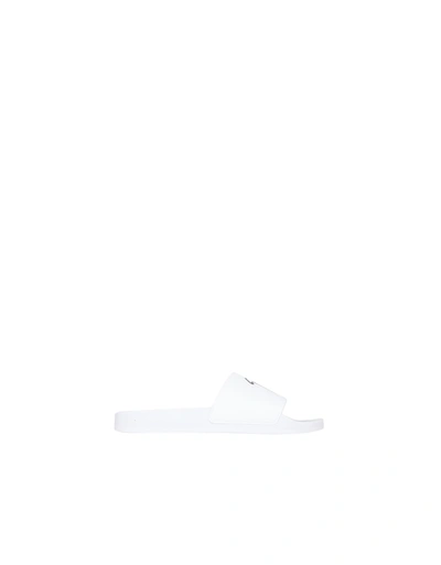 Shop Giuseppe Zanotti Rubber Slide Sandals In White