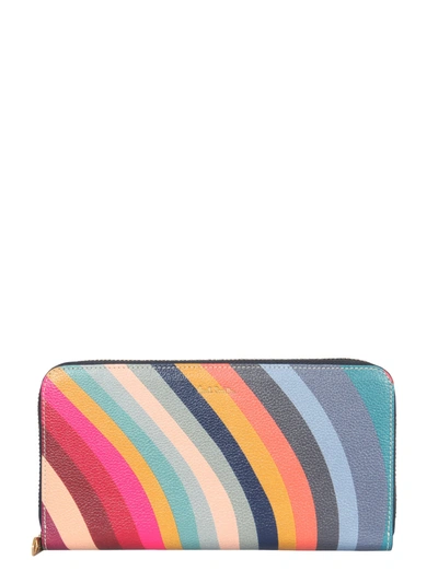 Shop Paul Smith Large Wallet With Zip In Multicolor