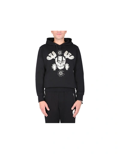 Shop Alexander Mcqueen Papercut Skull Sweatshirt In Black