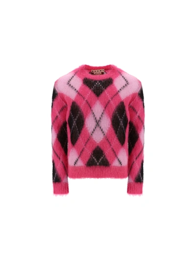 Shop Marni Sweater In Fuchsia