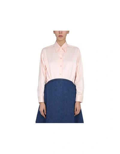Shop Mm6 Maison Margiela Oversize Fit Shirt In Powder Pink