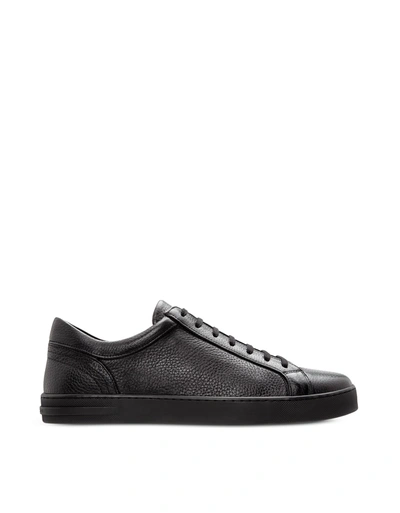 Shop Moreschi Ibiza Black Deerskin Mens Sneakers