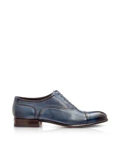 Shop Moreschi Nice Blue Deerskin Oxford Shoes