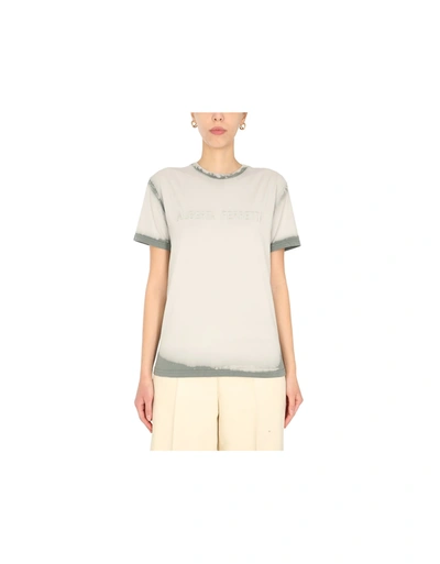 Shop Alberta Ferretti Crew Neck T-shirt In Gray