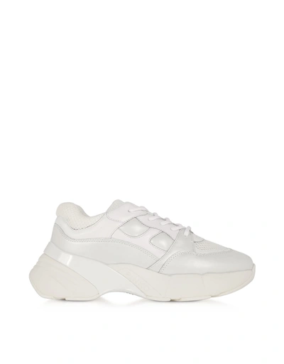 Shop Pinko Rubino 2 White Calf Leather Womens Sneakers