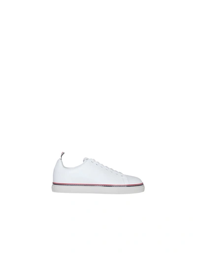 Shop Thom Browne Tennis Sneakers In White