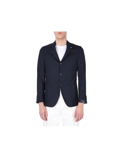 Shop Lardini Single-breasted Jacket In Blue