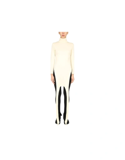 Ambush Apron Jersey Roll Neck Top In White