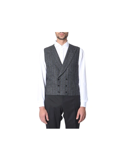Shop Dolce & Gabbana Double-chest Vest In Gray