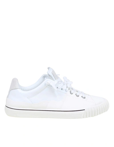 Shop Maison Margiela Evolution Sneakers In Canvas And Leather In White