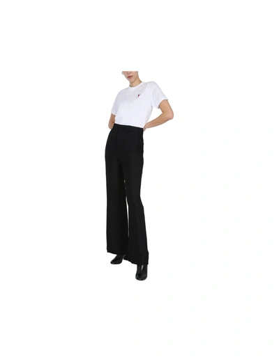 Shop Ami Alexandre Mattiussi Linen Blend Trousers In Black