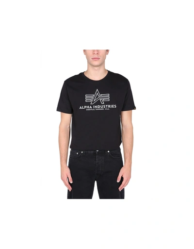 Shop Alpha Industries T-shirt With Embroidered Logo In Black