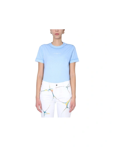 Shop Stella Mccartney Crew Neck T-shirt In Light Blue