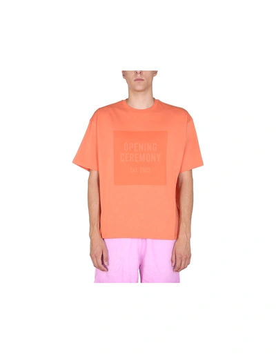 Shop Opening Ceremony T-shirt With Logo Box In Orange