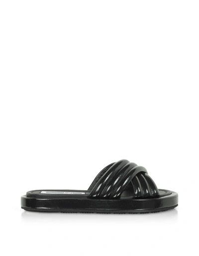 Shop Mcq By Alexander Mcqueen Black Venture Slide Sandals