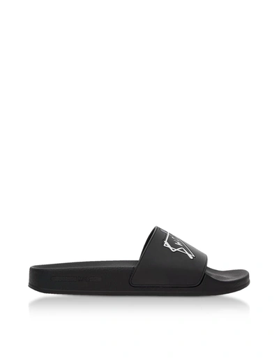 Shop Mcq By Alexander Mcqueen Black Swallow Slide Sandals