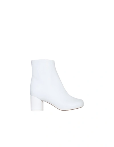 Shop Mm6 Maison Margiela 6 Low Heel Boots In White