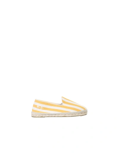 Shop Manebi Portofino Yellow/white Striped Espadrillas
