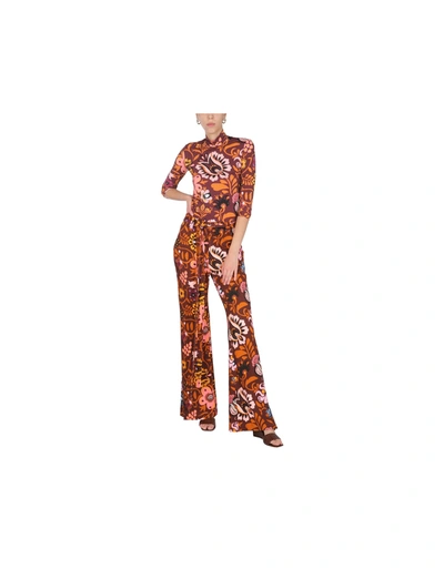 Shop La Doublej Pants With Selva Print In Multicolor