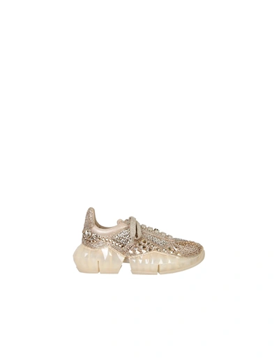 Shop Jimmy Choo Diamond Sneakers In Gold