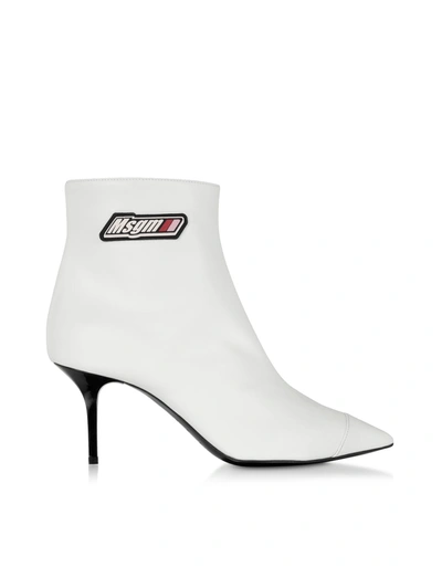 Shop Msgm White  Signature Ankle Boots