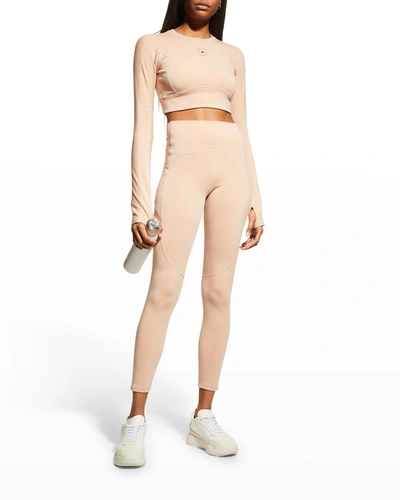 Shop Adidas By Stella Mccartney 7/8 Training Tights In Ashpea