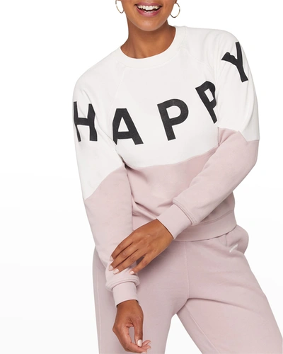 Shop Spiritual Gangster Bridget Happy Raglan-sleeve Pullover In Stone Rose Quartz
