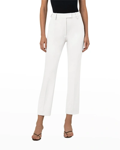 Shop Akris Francy Bootcut Ankle Pants In Ecru