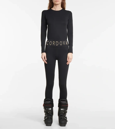Shop Cordova Base Layer Ribbed-knit Leggings In Onyx