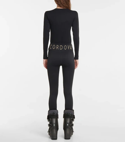 Shop Cordova Base Layer Ribbed-knit Leggings In Onyx