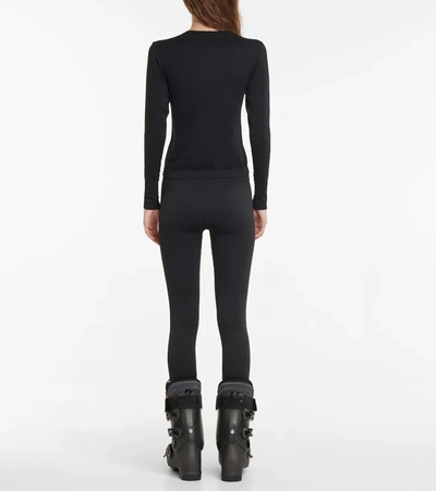 Cordova Round Neck Ribbed Stretch-knit Top In Onyx