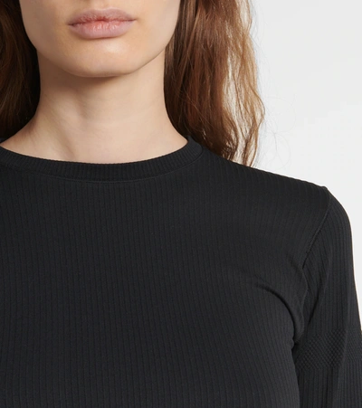Shop Cordova Base Layer Ribbed-knit Top In Onyx