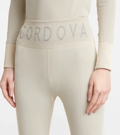 Shop Cordova Base Layer Ribbed-knit Leggings In Ecru
