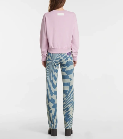 Shop Stella Mccartney Printed Cotton-blend Sweatshirt In Orchid