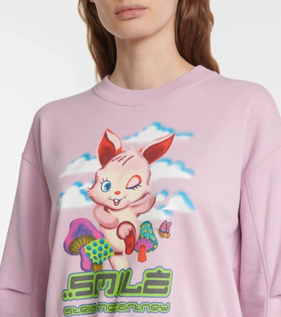 Shop Stella Mccartney Printed Cotton-blend Sweatshirt In Orchid