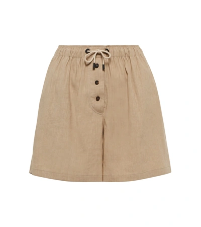 Shop Brunello Cucinelli Linen-blend Shorts In Beige