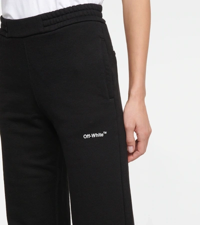 Shop Off-white Diag Cotton Sweatpants In Black Whtie