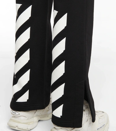 Shop Off-white Diag Cotton Sweatpants In Black Whtie