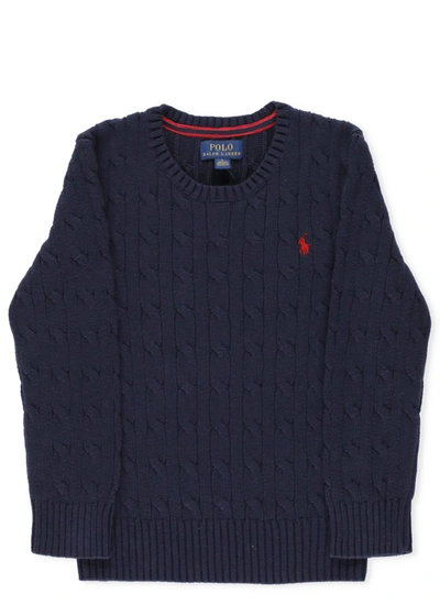 Shop Ralph Lauren Cable Knit Sweater In Rl Navy